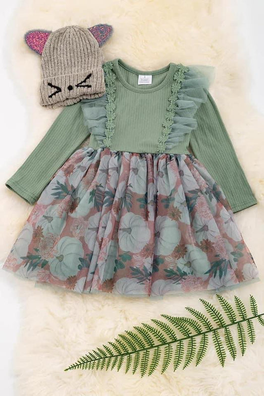 Olive pumpkin dress *rts