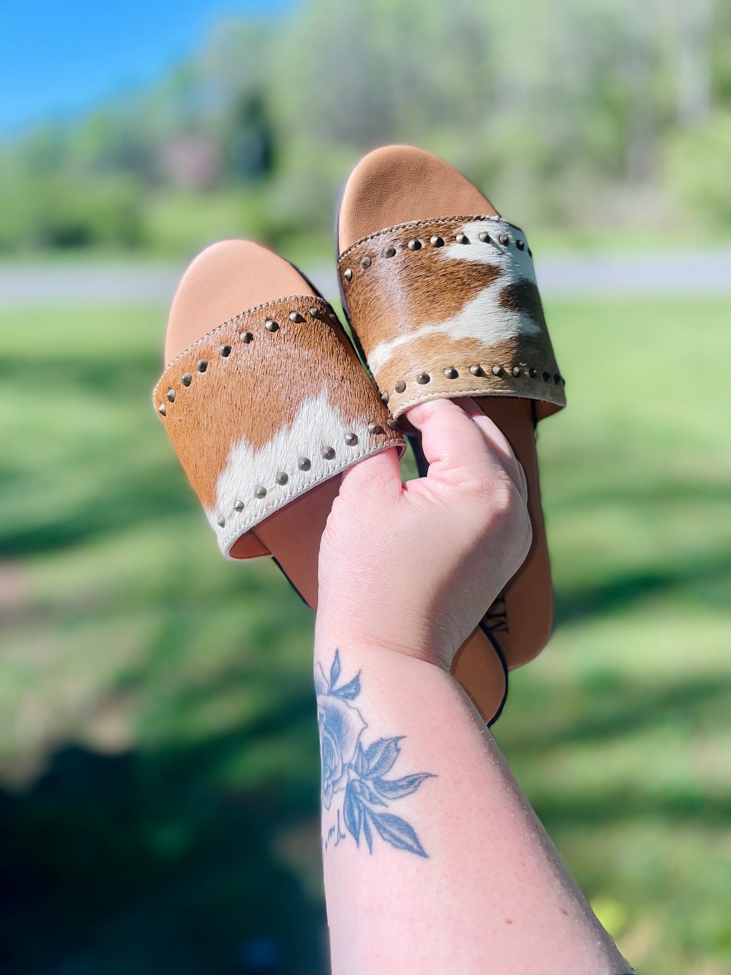 Sustainable cowhide Sandals*ready to ship*