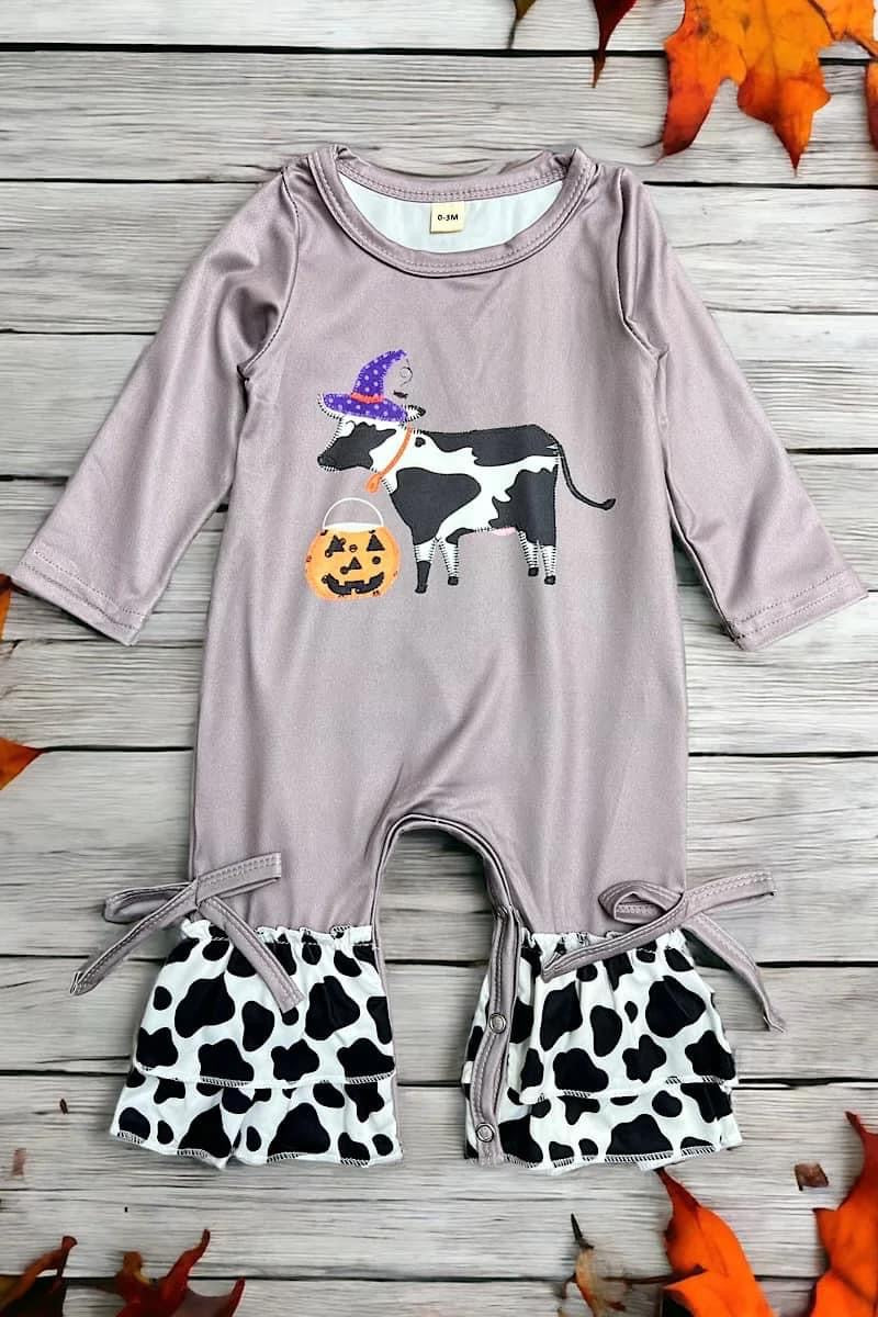 Cow pumpkin romper *RTS