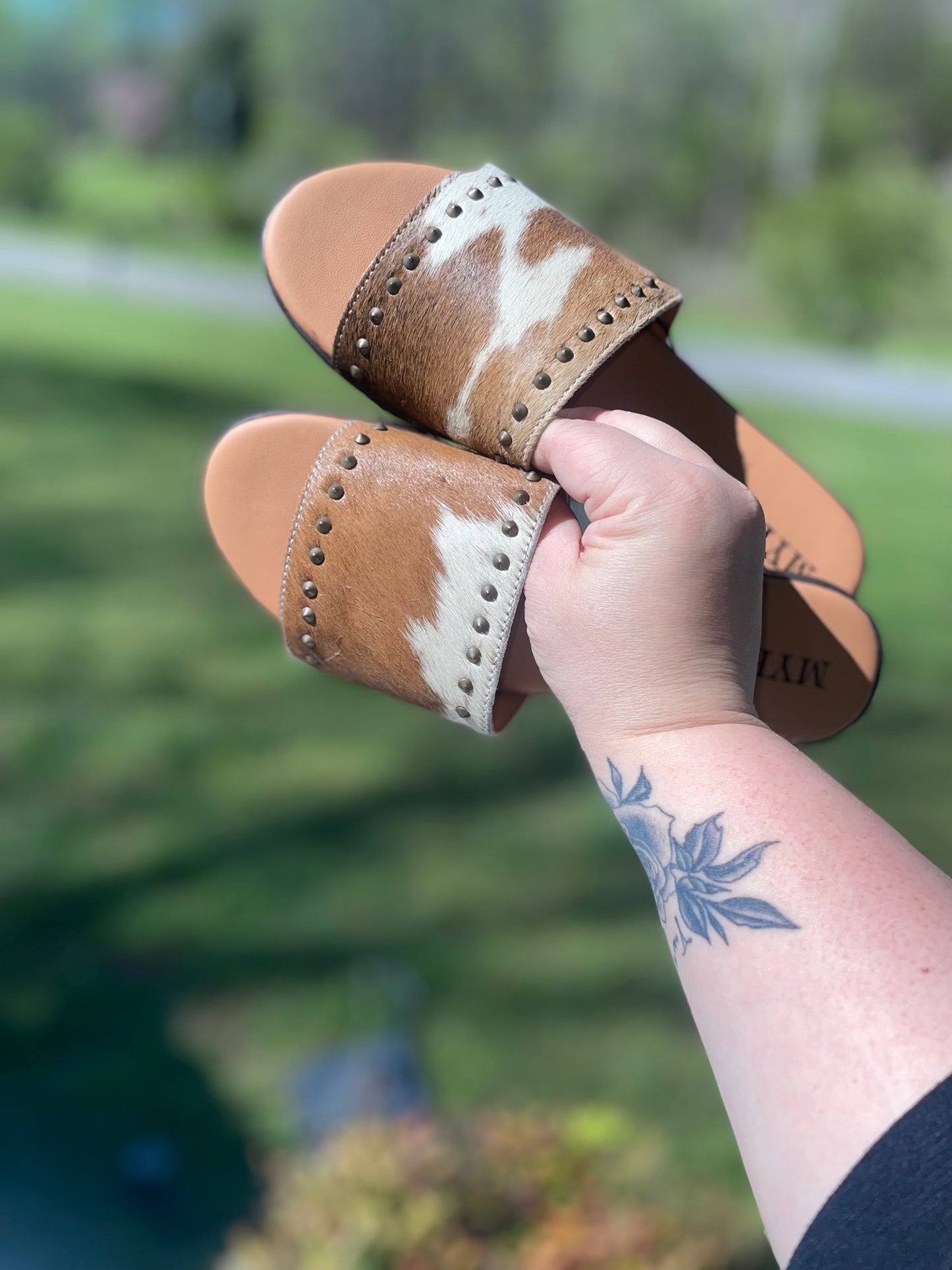 Sustainable cowhide Sandals*ready to ship*