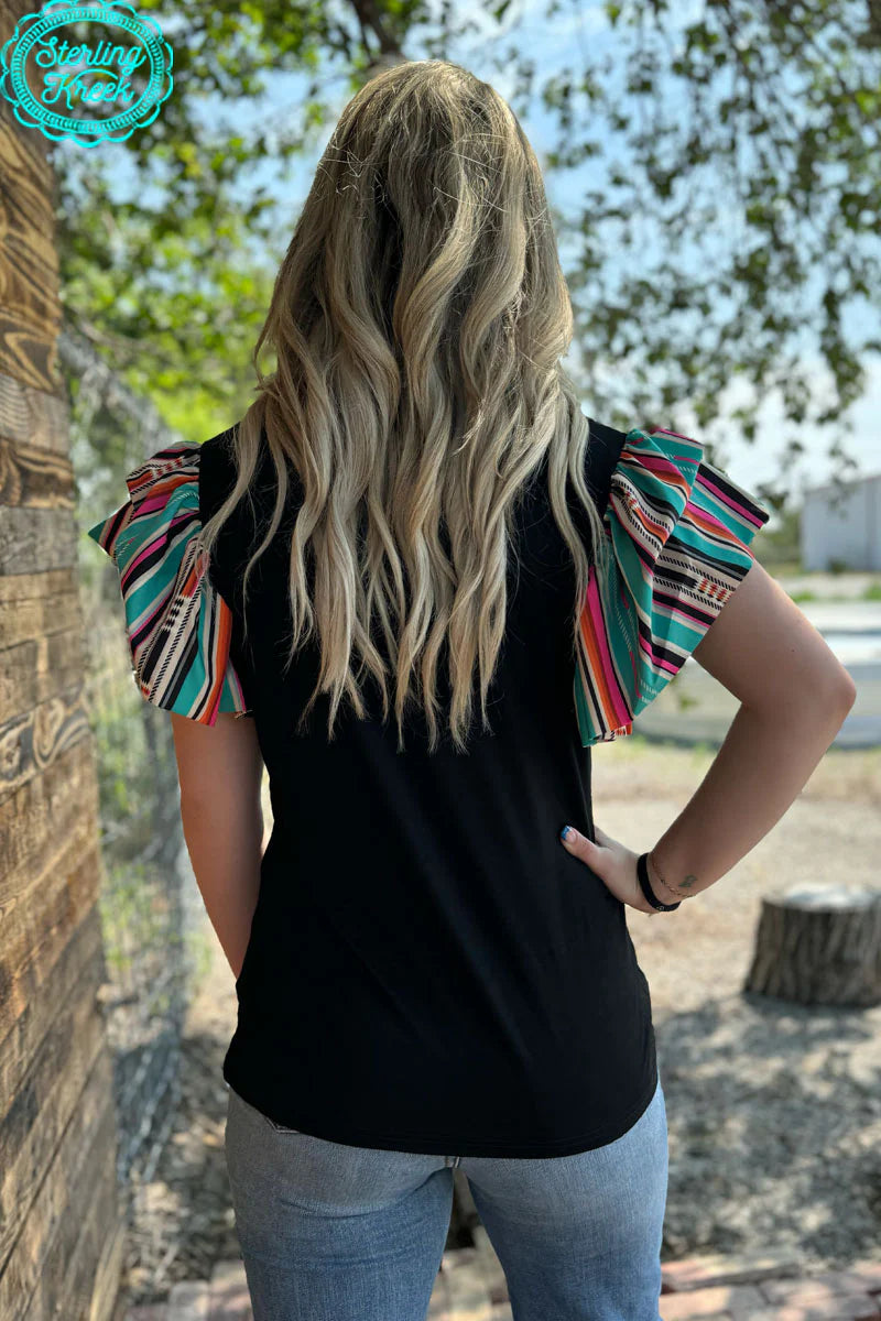 Ruffle me serape top *rts*